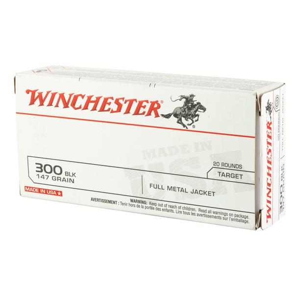 WINCHESTER TARGET .300 BLK 147 GR FMJ 1920 FPS 20 RD/BOX