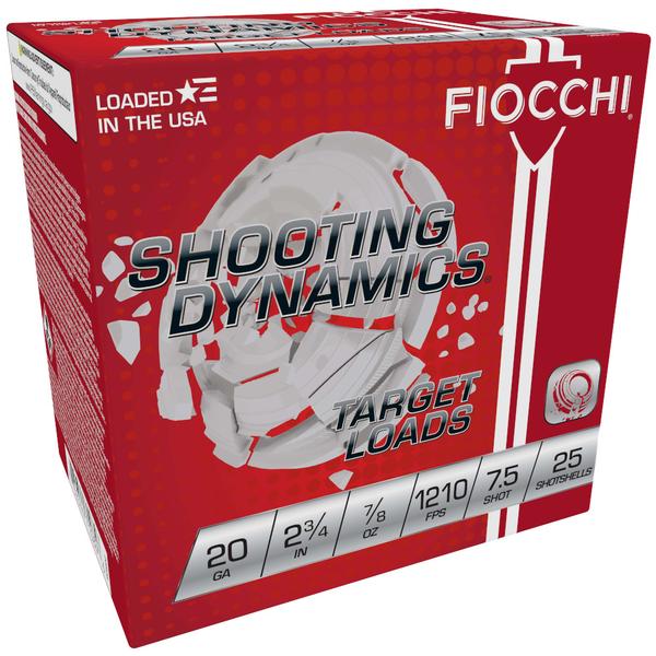 FIOCCHI SHOOTING DYNAMICS 20 GA 2.75IN 7/8 OZ #7.5 LEAD 1210 FPS 25 RD/BOX