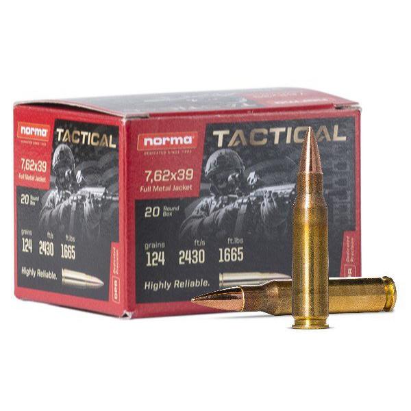 NORMA TACTICAL 7.62X39 124 GR FMJ 2430 FPS 20 RD/BOX