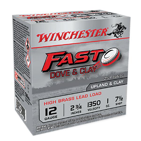 WINCHESTER FAST DOVE & CLAY 12 GA 2.75IN 1 OZ #7.5 LEAD 1350 FPS 25 RD/BOX