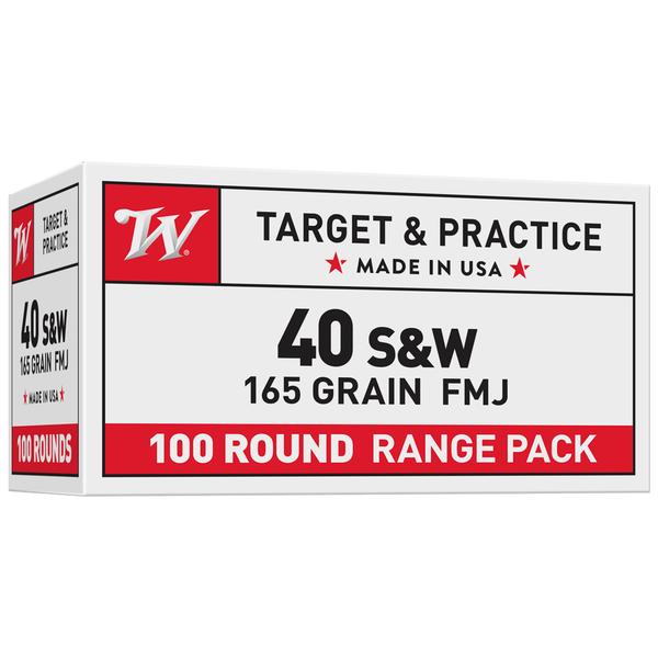 WINCHESTER TARGET & PRACTICE .40 S&W 165 GR FMJ 1060 FPS 100 RD/BOX