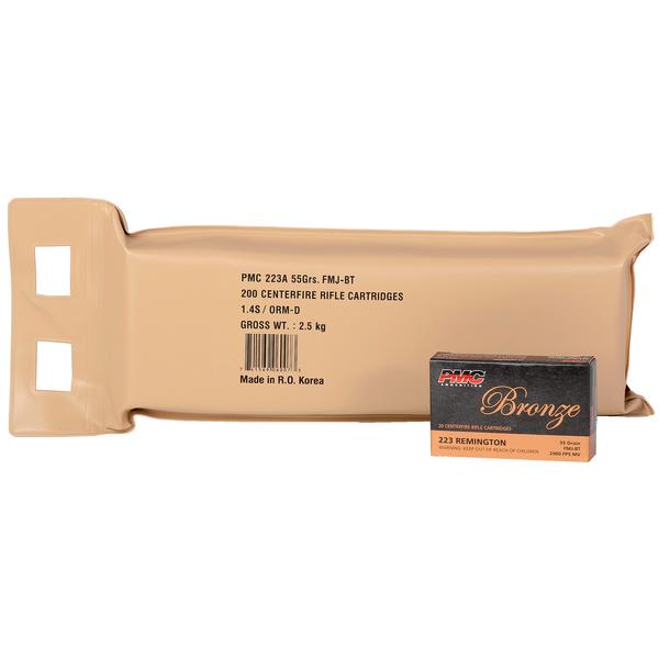 PMC BRONZE BATTLE PACK .223 REM 55 GR FMJ-BT 3200 FPS 200 RD/BOX