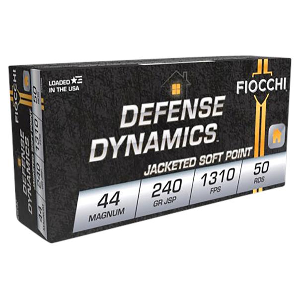 FIOCCHI DEFENSE DYNAMICS .44 MAG 240 GR JSP 1310 FPS 50 RD/BOX