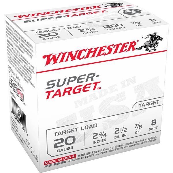 Winchester Super X 20 GA Lead 2.75 IN 7/8 OZ 1200 FPS 8 RD/BOX