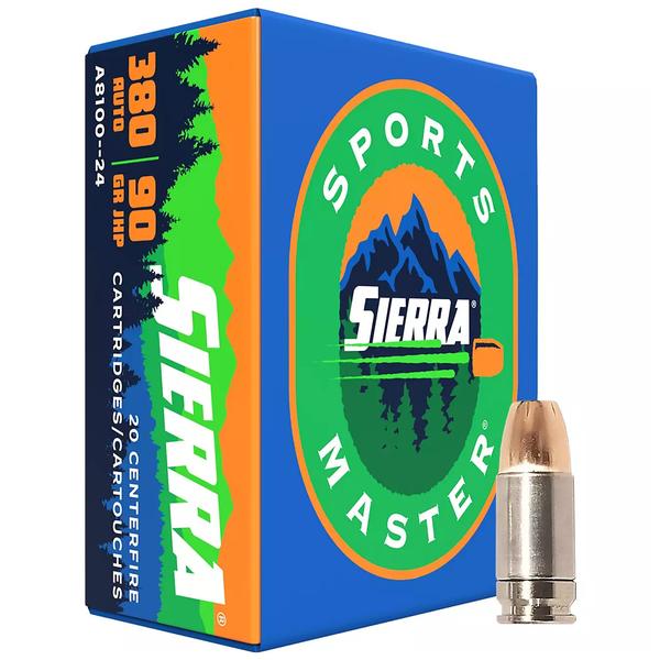 Sierra SPORT Master .380 ACP 90GR JHP 990 FPS 20 RD/BOX