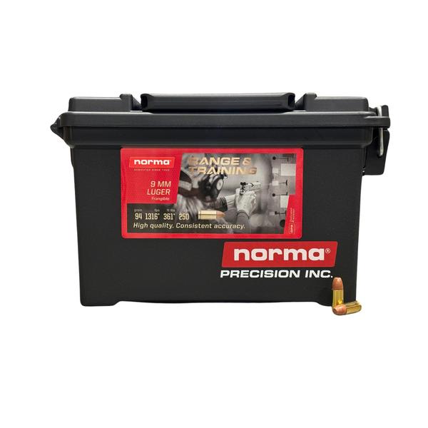NORMA 9MM 94GR FRANGIBLE FLAT NOSE 1316 FPS 250 RD/BOX