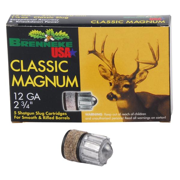 Brenneke Classic Magnum 12 GA 2.75IN 1 1/8 OZ SLUG 1510 FPS 5 RD/BOX