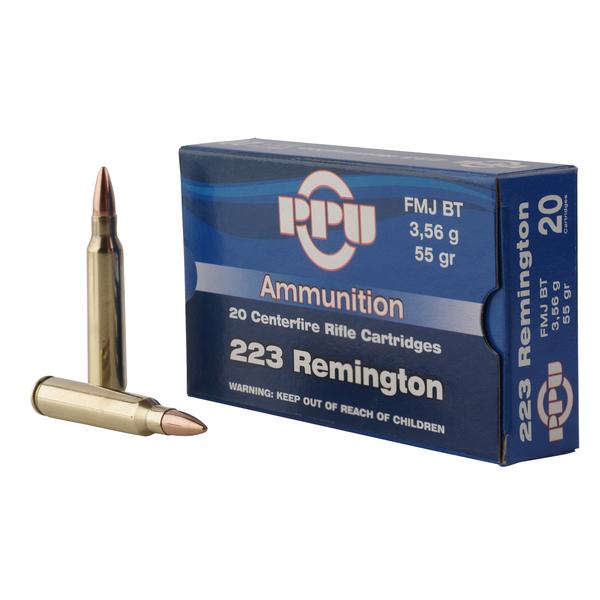 PPU .223 REM 55 G FMJ BT 3240 FPS 20 RD/BOX