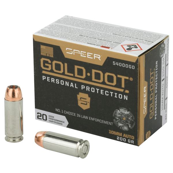 SPEER GOLD DOT 10MM AUTO 200 GR GDHP 1100 FPS 20 RD/BOX