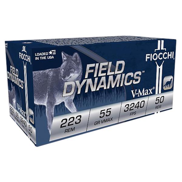 FIOCCHI FIELD DYNAMICS .223 REM 55 GR V-MAX 3240 FPS 50 RD/BOX