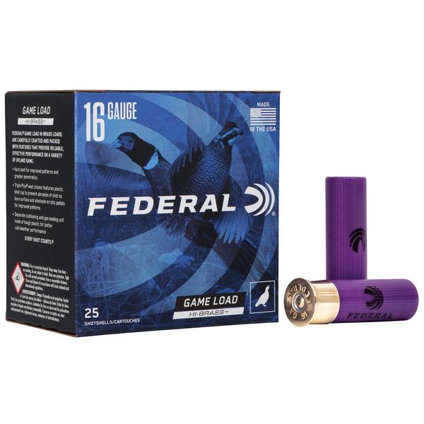 FEDERAL GAME-LOAD HI-BRASS 16 GA 2.75IN 1-18 OZ #7.5 Lead 1295 FPS 25 RD/BOX