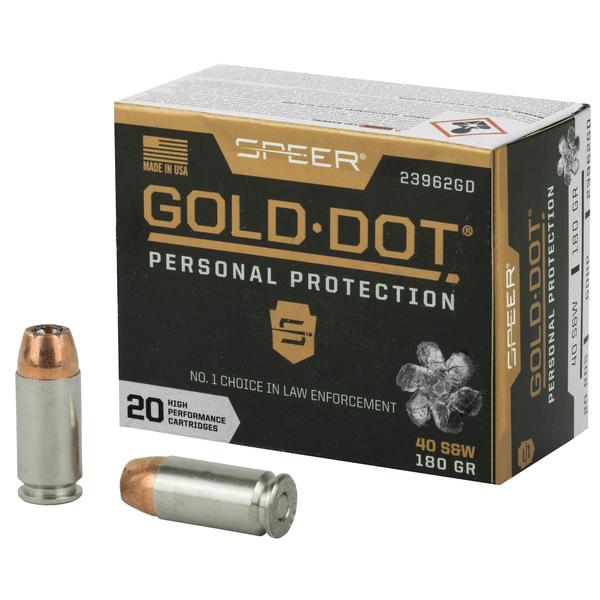 SPEER GOLD DOT .40 S&W 180 GR HP 1025 FPS 20 RD/BOX