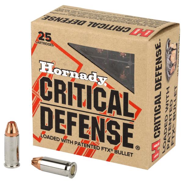 HORNADY CRITICAL DEFENSE .25 ACP 35 GR FTX 900 FPS 25 RD/BOX