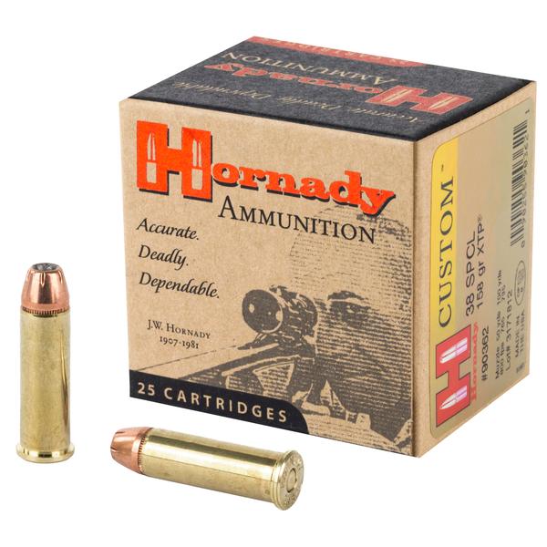 HORNADY CUSTOM .38 SPC 158 GR XTP-HP 800 FPS 25 RD/BOX