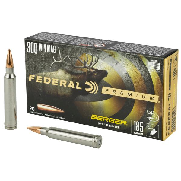 FEDERAL PREMIUM .300 WIN MAG 185 GR BERGER HYBRID HUNTER 2950 FPS 20 RD/BOX