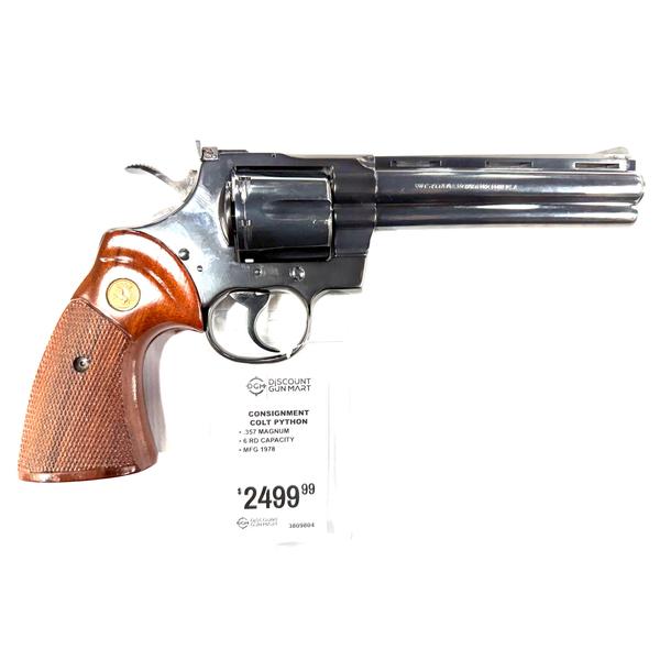 COLT PYTHON .357 MAG 6IN BLUED 1978 (CONSIGNMENT CA OFF ROSTER)