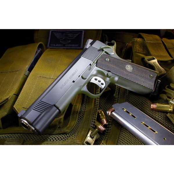 WILSON COMBAT CQB .45 ACP 5 IN STAINLESS MATCH-GRADE BARREL BLACK & OD GREEN - CALIFORNIA LEGAL