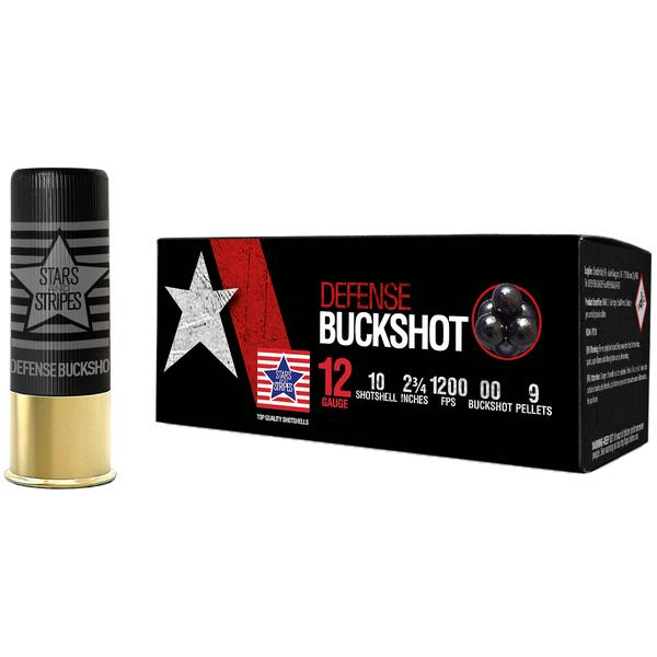 STARS & STRIPES DEFENSE BUCKSHOT 12 GA 2.75IN 00 BUCKSHOT 1200 FPS 10 RD/BOX