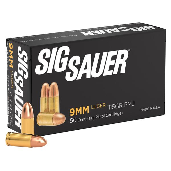 SIG SAUER 9MM 115 GR FMJ 1185 FPS 50 RD /BOX