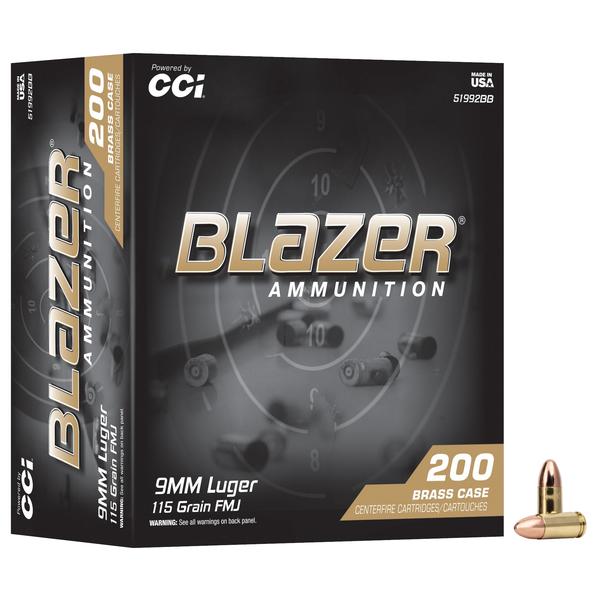 CCI BLAZER 9MM 115-GR FMJ 1145 FPS 200 RD/BOX