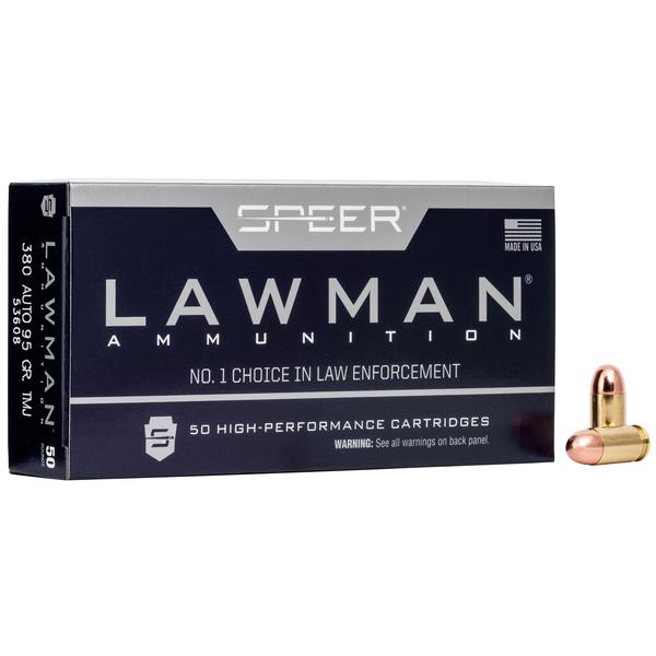 SPEER LAWMAN .380 ACP 95 GR TMJ 950 FPS 50 RD/BOX