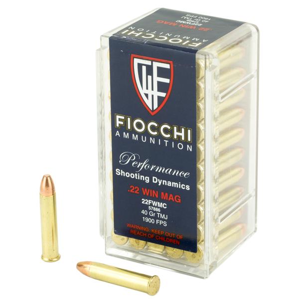 Fiocchi Ammunition Rimfire 22WMR 40 Grain Full Metal Jacket 1900 fps 50 Round Box