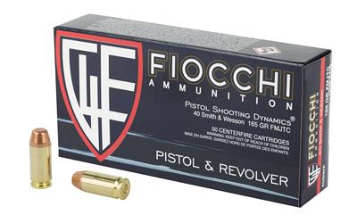 Fiocchi Ammunition Centerfire Pistol 40S&W 165 Grain Full Metal Jacket 1020 FPS 50 Rd/Box 