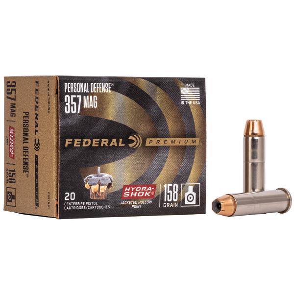 FEDERAL PREMIUM HYDRSHOK .357MAG 158 GR HSJHP 1240 FPS 20 RD/BOX