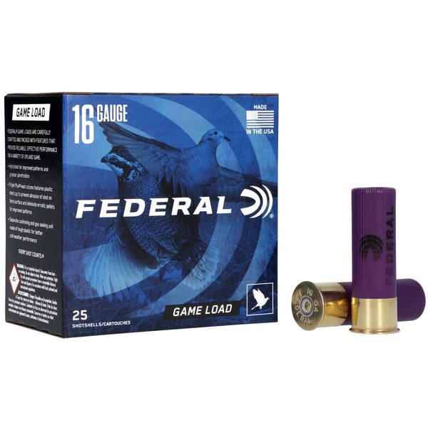 Federal Game Load 16 GA 2.75IN 1OZ #7.5 Lead 1165 FPS 25 RD/BOX