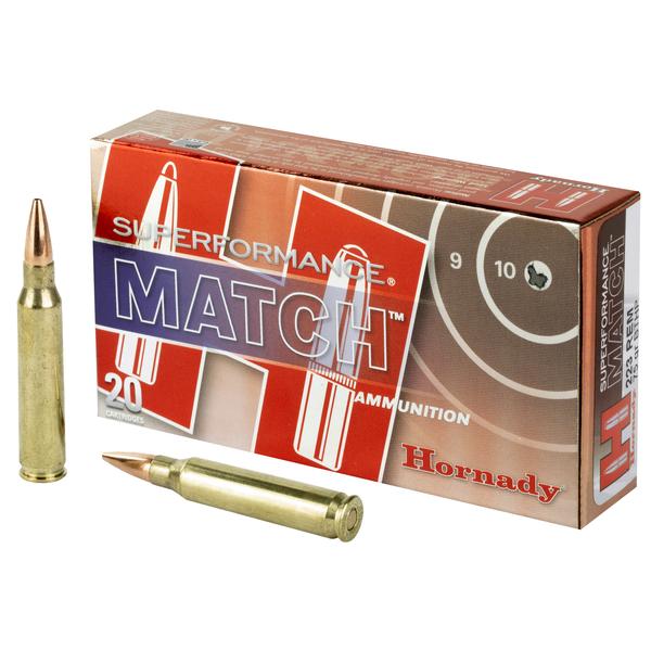 Hornady SuperFormance 223REM 75 Grain Boat Tail Hollow Point Match 2930 20 Rd/Box