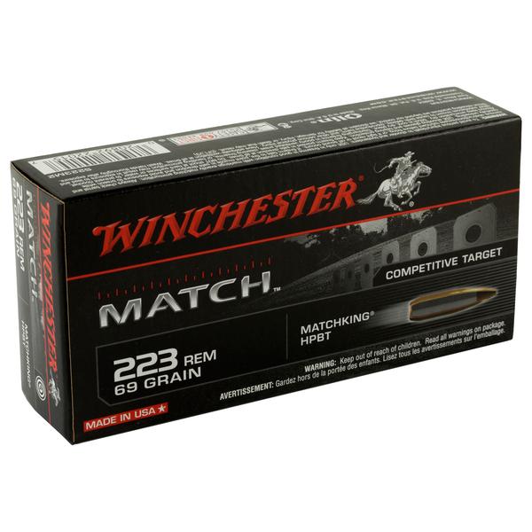 Winchester Match .223 REM 69 GR HPBT 3060 FPS 20 RD/BOX