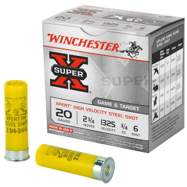 WINCHESTER XPERT 20 GA 2.75IN #6 3/4 OZ 1325 FPS GAME LOAD 25 RD/BOX