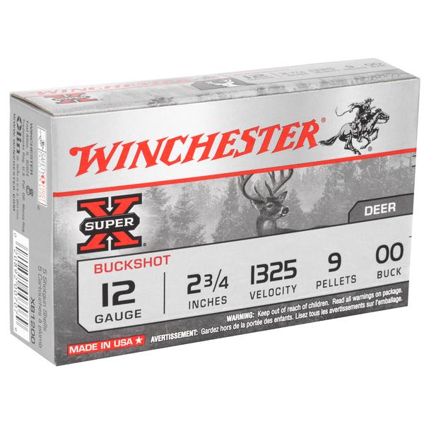 WINCHESTER SUPER X 12 GA 2.75IN 00 BUCKSHOT 1325 FPS 5 RD/BOX