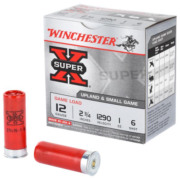 WINCHESTER SUPER-X 12GA 2.75IN 1OZ #6 LEAD SHOT 1290FPS 25 RD/BX