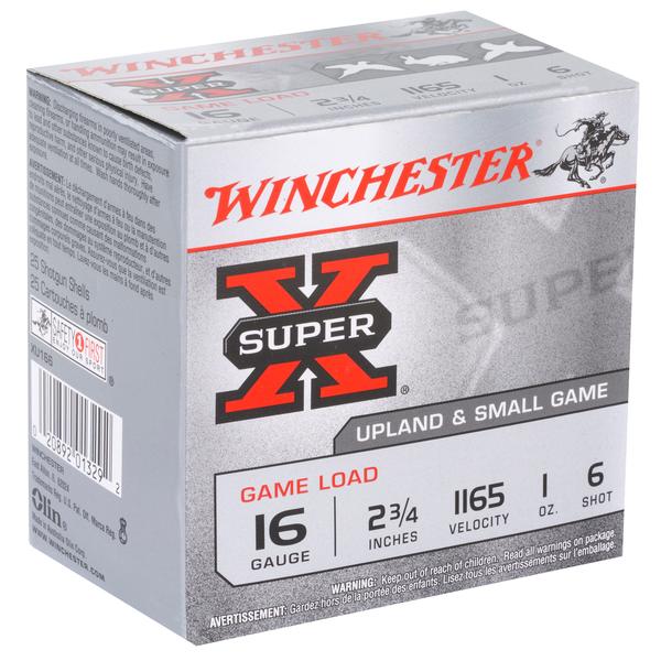 Winchester Super X 16 GA 2.75 IN #6 1 OZ 1165 FPS Game Load 25 RD/BOX