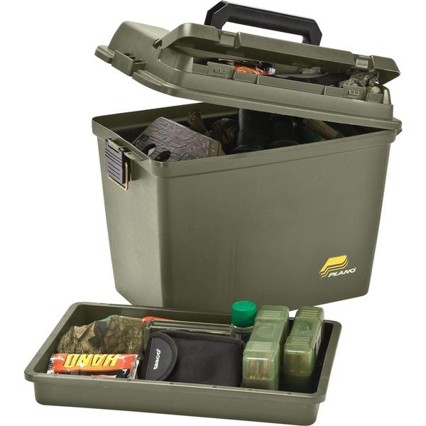 Plano Ammo Box 38 Special, 357 Magnum 100-Round Plastic Dark Gray and Clear  Amber, UPC : 024099122504